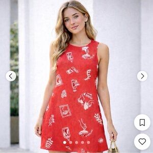 Paper Heart for Anthropologie Linen Blend Shift Dress Size Medium